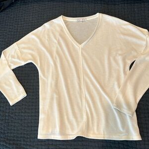 Long sleeve size Large, cream color dress shirt.